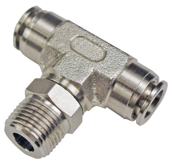 timmer BS-TEdk-10-3/8-VA, T-Einschraubverschraubung, drehbar, konisch, Edelstahl, Schlauch-Ø: 10 mm, Gewinde: 3/8'', VE: 10 Stück, 03020096