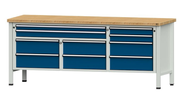 ANKE Werkbänke Kastenwerkbank, Modell 285 V, 2000 x 700 x 840 mm, RAL 7035/5010, BMP 40 mm, 304.580