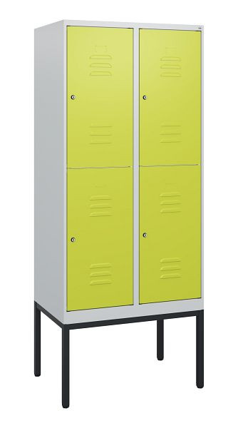 C+P Doppelstöckiger Spind Classic PLUS, Gestell, 2 Abteile, 1950x800x500mm, 7035/0024, Zylinderschlösser, 0803305-22 S10040