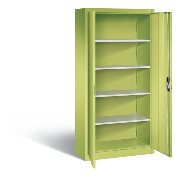 C+P Büroschrank Acurado, H1950xB930xT400mm, Farbe: Viridingrün / Viridingrün, Muldengriff, 5 OH, 9260-000 S11749
