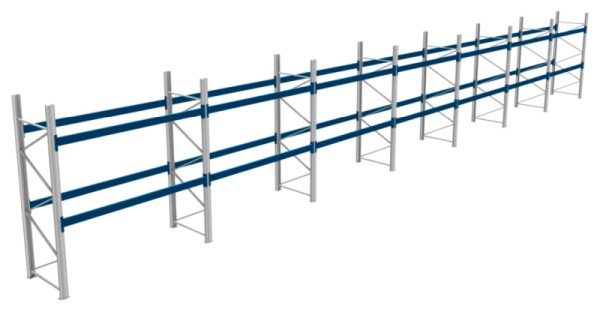 BITO Palettenregal P2 3005x1100x19900 Komplettregal, 2E, 800 RAL5010 U, 56419