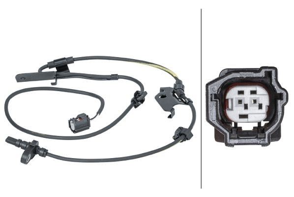 HELLA Sensor, Raddrehzahl, 12V, 2-polig, Kabel: 995mm, mit Halter, 6PU 012 679-781
