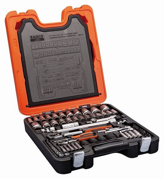 Bahco Steckschlüssel-Satz 1/2+1/4", 94-teilig, S87+7, 7314150103980