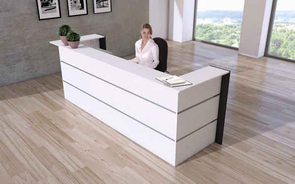 Kerkmann Bari U-Theke, B 3000 mm x T 950 mm x H 1080 mm, Farbe: weiß, 21356110