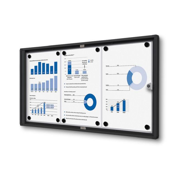 Showdown Displays Schaukasten Innen Economy Schwarz (3xA4), SCXS3xA4C9005