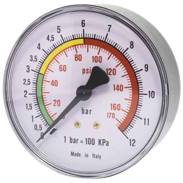 ELMAG Druckmanometer 0-16 bar, Ø 63 mm, Ø 1/4', Außengewinde hinten, 42225