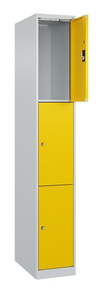 C+P Schließfachschrank Evolo PLUS, 3 Fächer, 1850x300x500mm, 7035/1023, 049000-103 S10001