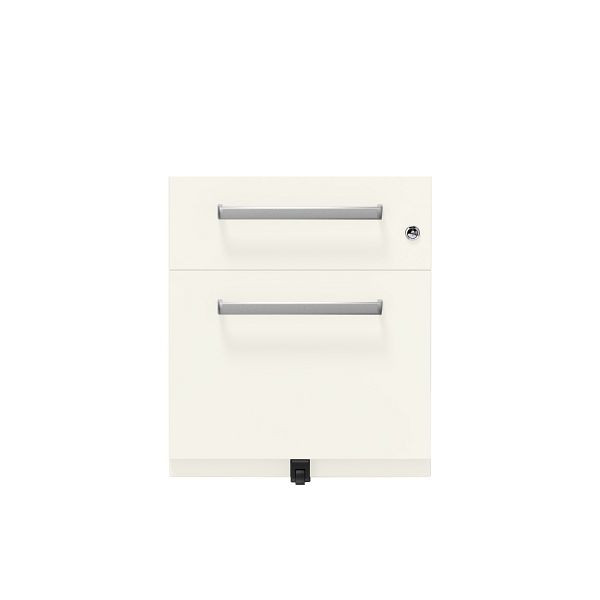 Bisley Rollcontainer Note™, 2 Schubladen, Tiefe 565 mm, Designgriff, 196 verkehrsweiß antibakteriell, NWH59M7SF196