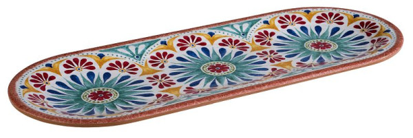 APS Teller -ARABESQUE-, 38 x 15,5 cm, Höhe: 2 cm, Melamin, innen: Dekor, außen: Terrakottaoptik, 84686