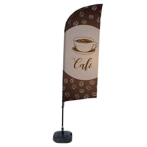 Showdown Displays Beachflag Alu Wind Komplett-Set Kaffee Französisch, BFAW310-WT21-I514