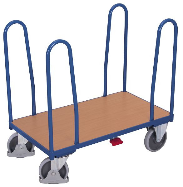 VARIOfit Seitenbügelwagen mit 4 Bügeln, Ladefläche: 1.060 x 640 mm, RAL 5010 enzianblau, sw-700.204
