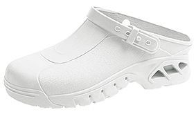 ABEBA Berufsschuhe autoklavierbare Clogs Clog weiß, OB, Fersenriemen klappbar, verstellbar, Autoklavierbares Spezialmaterial, 9600-43