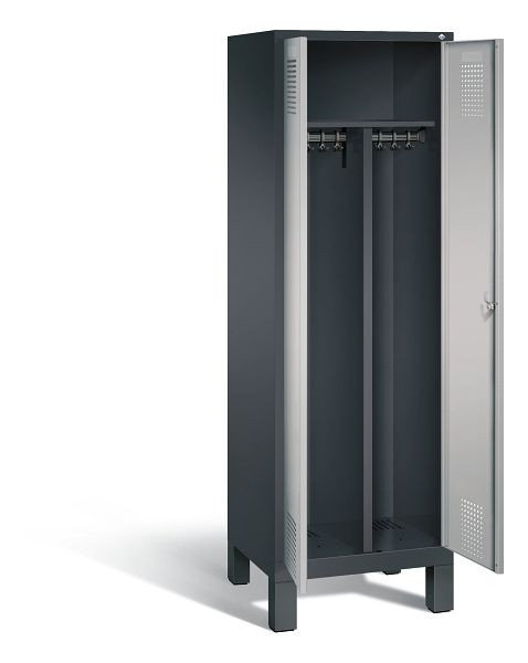 C+P Schwarz-Weiss-Spind Evolo, H1850xB610xT500mm, Farbe: Schwarzgrau / Weißaluminium, 48012-20 S10181