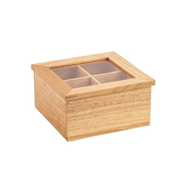 Olympia Mini Teebox aus Gummibaumholz, GL089, 5050984385667