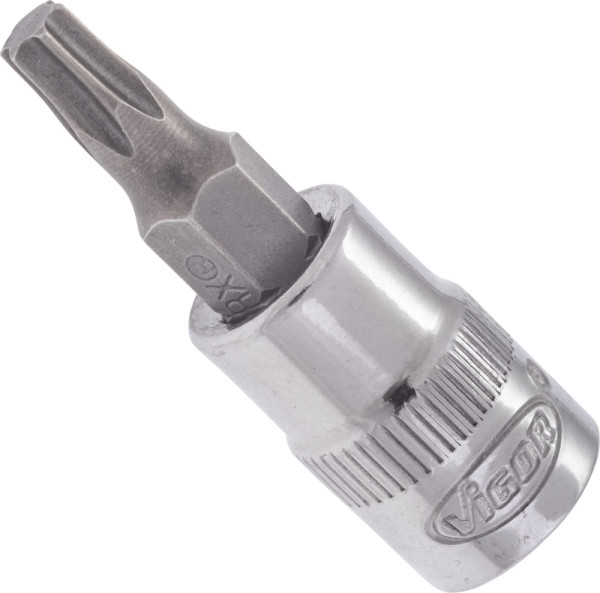 VIGOR TORX Schraubendreher-Einsatz, Vierkant hohl 6,3 mm (1/4 Zoll), Innen TORX Profil, T25, V2445N