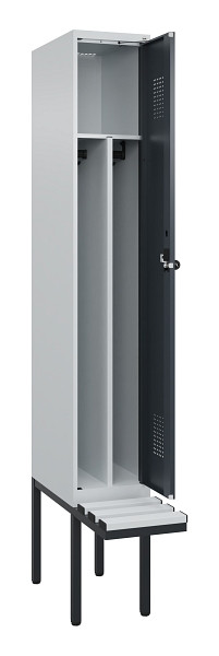 C+P Spind Evolo PLUS, 1 Abteile, 2120x300x815mm, 7035/7016, Haken 4, Drehriegel, Material Sitzfläche Kunststoff, 0490407-10F S10066