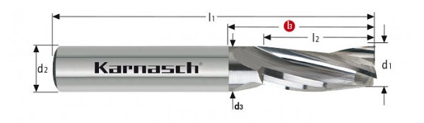 Karnasch VHM-Schlichtfräser lang HSC/HPC d= 4,0 mm geläppt rechtsspirale, rechtsschneidend, 3062340400
