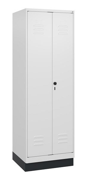 C+P Umkleidespind Classic PLUS, Doppel-Spind, Sockel, 2 Abteile, 1800x600x500mm, 9016/9016, Drehriegel, 0800227-20P S10014