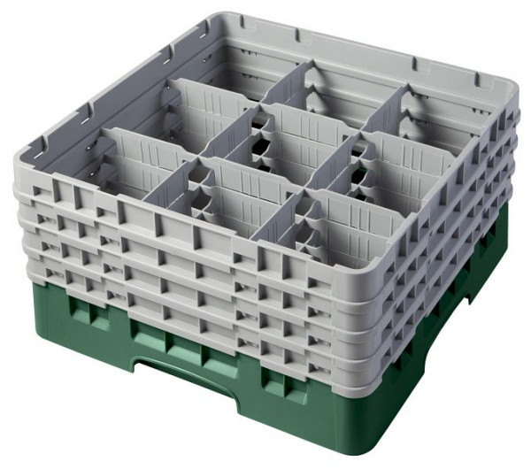 Cambro Spülkorb mit 9 Fächer Camrack® 21,5 cm Flaschengrün, 9S800119