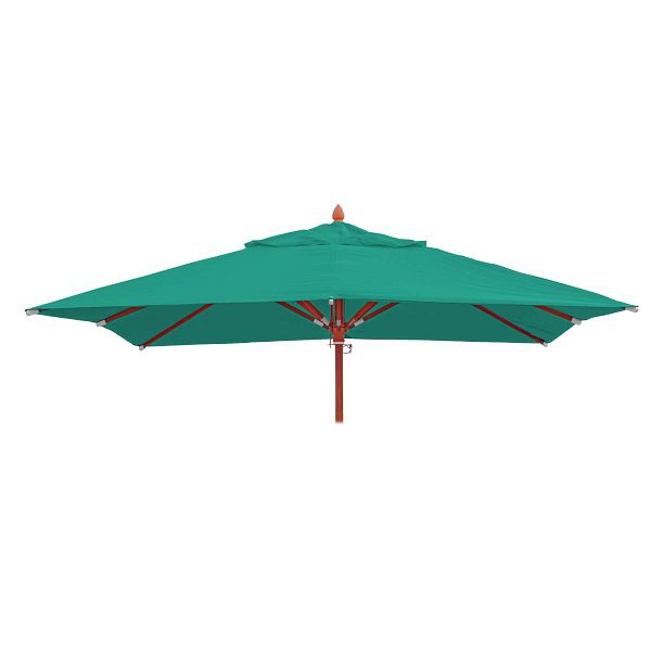 Mendler Ersatz-Bezug für Gastronomie Holz-Sonnenschirm HWC-C57, Sonnenschirmbezug, eckig 3x3m Polyester 3kg, blau-grün, 76664