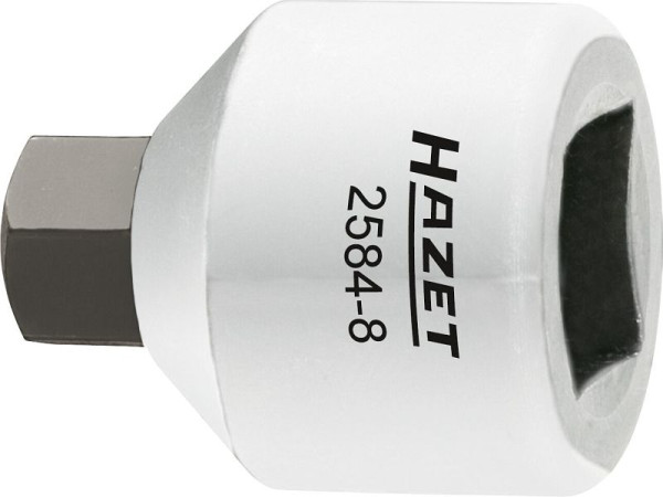 Hazet Bremssattel Schraubendreher-Steckschlüsseleinsatz, Vierkant hohl 10 mm (3/8 Zoll), Innen-Sechskant Profil, 8 mm, 2584-8