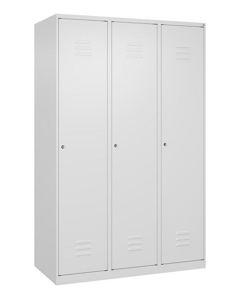 C+P Umkleidespind Classic PLUS, 3 Abteile, 1850x1200x500mm, 9016/9016, Zylinderschlösser, 080000-32 S10013