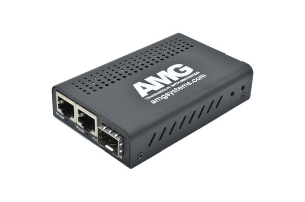 AMG Systems Medienkonverter, für 0°C bis 50°, 2 x 10/100/1000BT RJ45, 1 x 100/1000FX SFP, ohne SFP, AMG210M-2G-1S