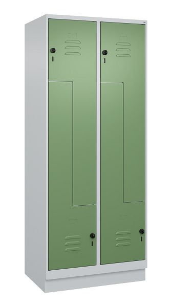 C+P Z-Spind Classic PLUS, C Z-Spind, Classic PLUS, Sockel, 4 Abteile, 1950x800x500mm, 7035/6011, Drehriegel, 080023-224 S10006