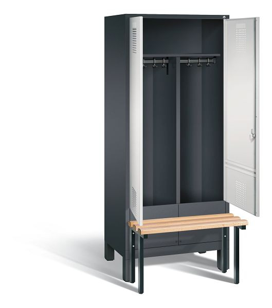 C+P Schwarz-Weiss-Spind Evolo, H1850xB810xT815mm, Farbe: Schwarzgrau / Lichtgrau, 48032-22 S10015