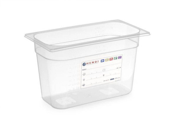 Hendi HACCP Aufbewahrungsbehälter 1/3, 2,5 L, LxBxH: 325x176x65 mm, Transparent, 880289