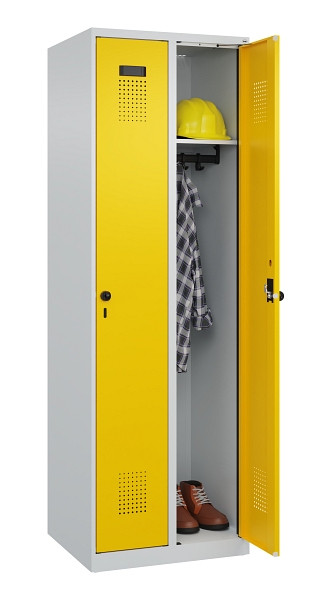 C+P Spind Evolo PLUS, 2 Abteile, 1850x600x500mm, 7035/1023, Verschluss Drehriegel, Ablageböden 2, 049000-20 S10001