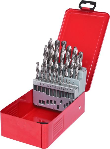 KS Tools HSS-G Spiralbohrer-Satz, Stahlblechkassette, 25-teilig 1-13mm, 330.2613