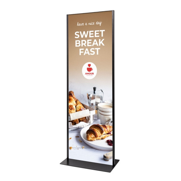 Showdown Displays Totem Panel Plus 700x2000x3mm RAL9005 Schwarz, TPP2x70x100BL