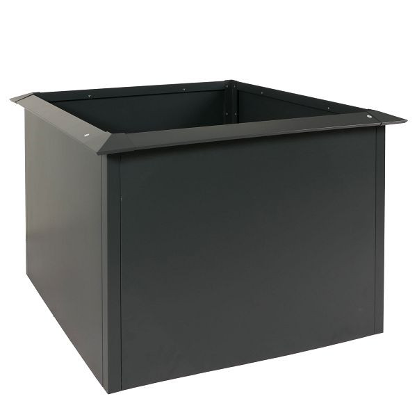 Mendler Hochbeet HWC-N24, Metallhochbeet Gemüsebeet Blumenkasten Pflanzkübel, Schneckenkante 78x110x110cm Eisen 44kg, anthrazit, 106185+106186