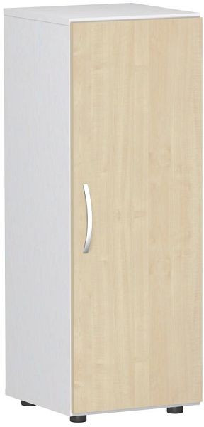 geramöbel Flügeltürenschrank mit Standfüßen, Griff links oder rechts, inkl. Türdämpfer, nicht abschließbar, 400x420x1104, Ahorn/Weiß, S-343102-AW