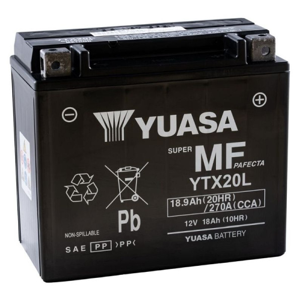 YUASA AGM YTX20L Motorradbatterie 12V 18Ah 270A, 102559