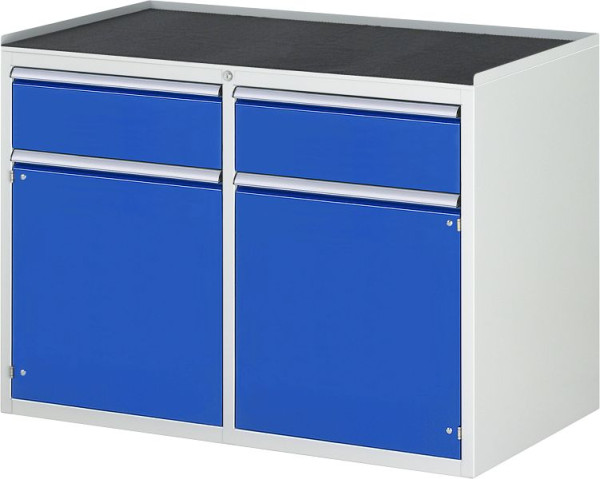 RAU Schubladenschrank Serie 7000 B1145xT650xH825mm, links Schublade H180mm Flügeltür, rechts Schublade H180mm Flügeltür, Metallauflage, 03-LL5.8.8A-MT.11