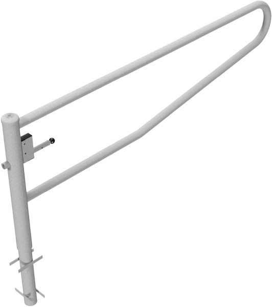 Schake Drehbare Gatterschranke, zum Einbetonieren, feuerverzinkt, Gesamtbreite: 2500 mm, mit Dreikantverschluss, 413_251F