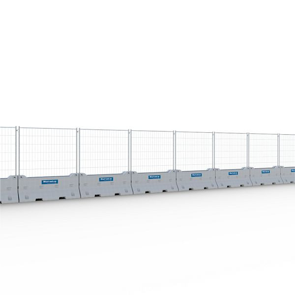 Schake Betonleitwand SET1 bestehend aus: 1x Betonleitwand, 1x Mobilzaun Standard, 1x Verbindungselement, 1x Sicherungsbolzen, 3F200-SET1S