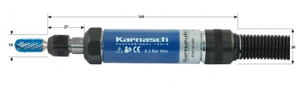 Karnasch 11.4707 Druckluft Profi-Geradschleifer KA45R für Frässtifte Schaft 3,0mm, 114707