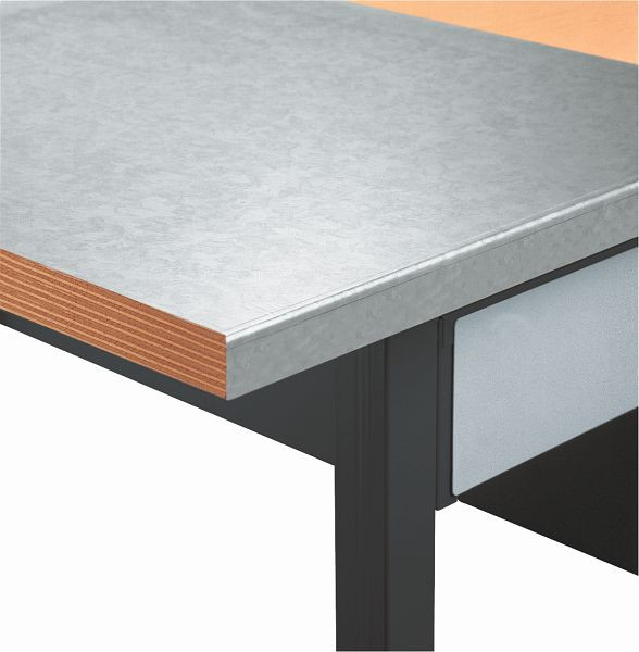 Kraftwerk Stahlblechabdeckung 2000 mm für Werkbankplatte 40 mm, 250 kg Belastbarkeit, 135.202.001