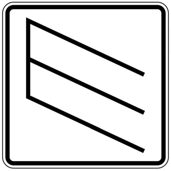 Stein HGS Schrägparken als Sinnbild Nr. 1053-39, 600x600mm /RA1/Flachform 2mm, 1053-39-211