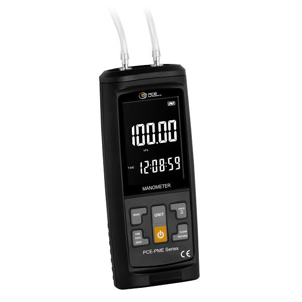 PCE Instruments Manometer bis ±100 kPa, 13 wählbare Einheiten, Datenaufzeichnung und USB-C Schnittstelle, PC-Software, Export in xls-Datei, PCE-PME 100