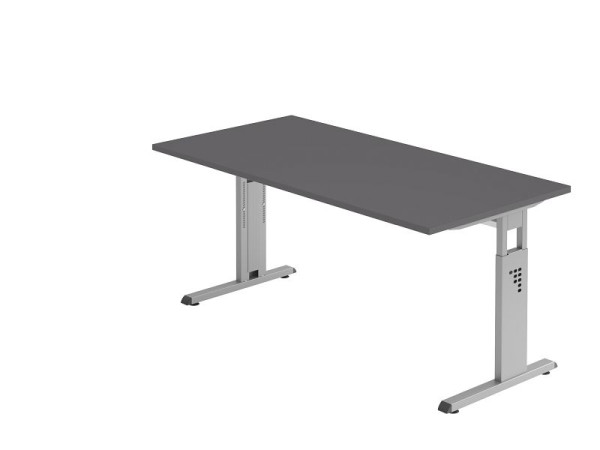 Hammerbacher Schreibtisch C-Fuß 160x80cm Graphit/Silber, VOS16/G/S