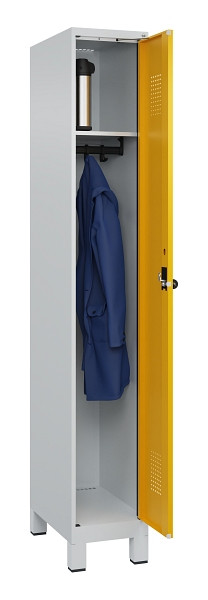 C+P Spind Evolo PLUS, mit Füßen, 1 Abteil, 1950x300x500mm, 7035/1004, Verschluss Drehriegel, Ablageböden 1, 049010-10 S10001