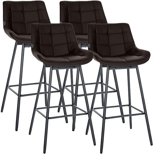 CLP Barhocker Weston Schwenkbar Kunstleder, braun, VE: 4 Stück, 327339