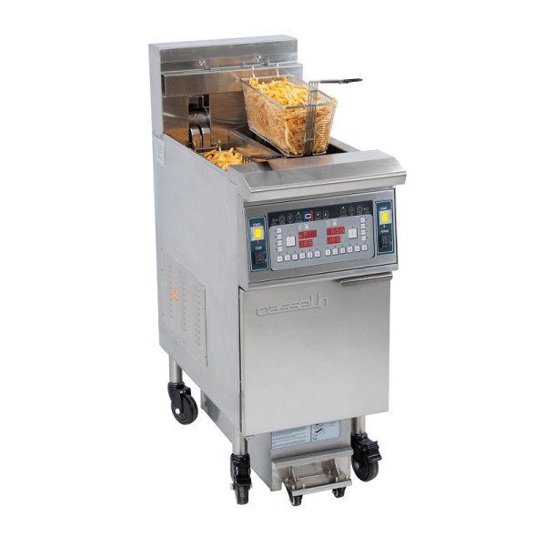 Casselin Elektrische Friteuse mit Filterung 2 x 12 Liter 17kW, CFPF212