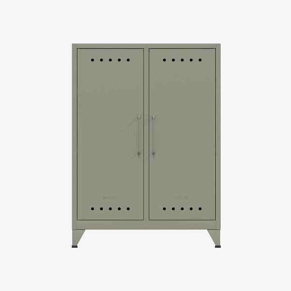 Bisley Fern Middle Sideboard, mit zwei festen Fachböden, lichtgrau (645), FERMID645