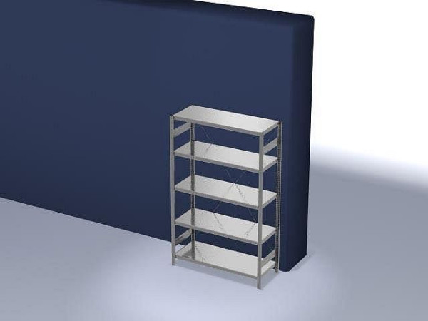 hofe Fachboden-Grundregal, 2000x500x1300 mm, 5 Fachebenen, verzinkt, 230 kg Fachlast, 1600 kg Feldlast, einseitige Bedienung, HZG20513XM
