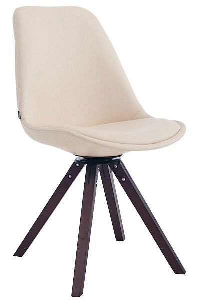 CLP Besucherstuhl Calais Drehbar Walnuss Square, creme, 152303104